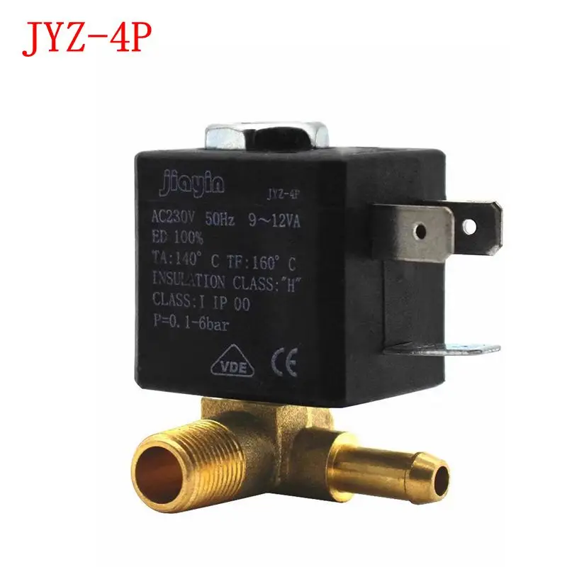 JYZ-4P مضخة بخار نحاسية 3 مم N/C 2/2 طريقة تيار متردد 230 فولت G1/8 بوصة 6 بار لمكاوي فيليبس، ممسحة بخار، قهوة باخرة الملابس