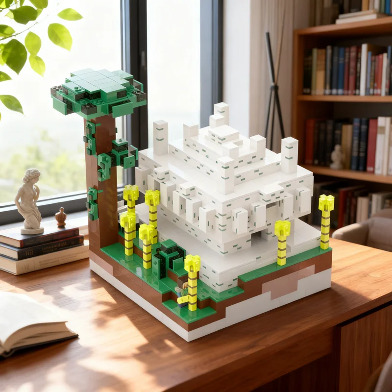 

4204 детали MOC: Минифигурки, Модель храма в джунглях My World, Конструктор, Креативный подарок, Коллекционный декор, Премиум-класс для детей