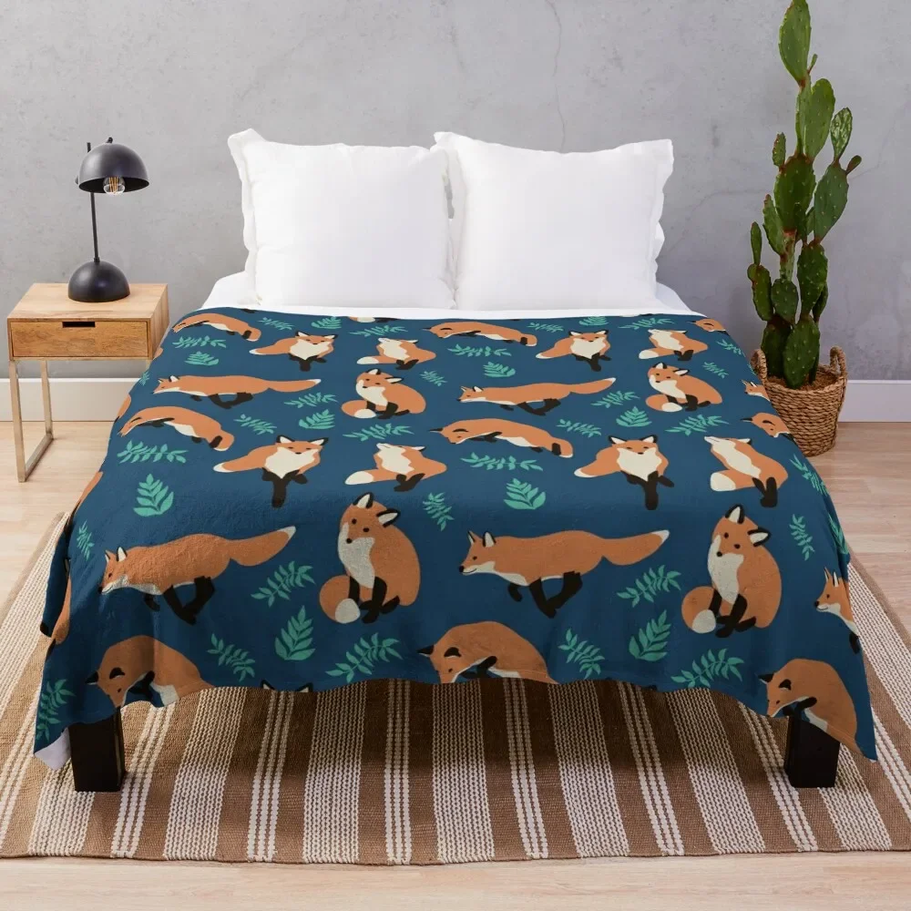 Fox style Throw Blanket Stylish Couch Blanket for Home Living Room