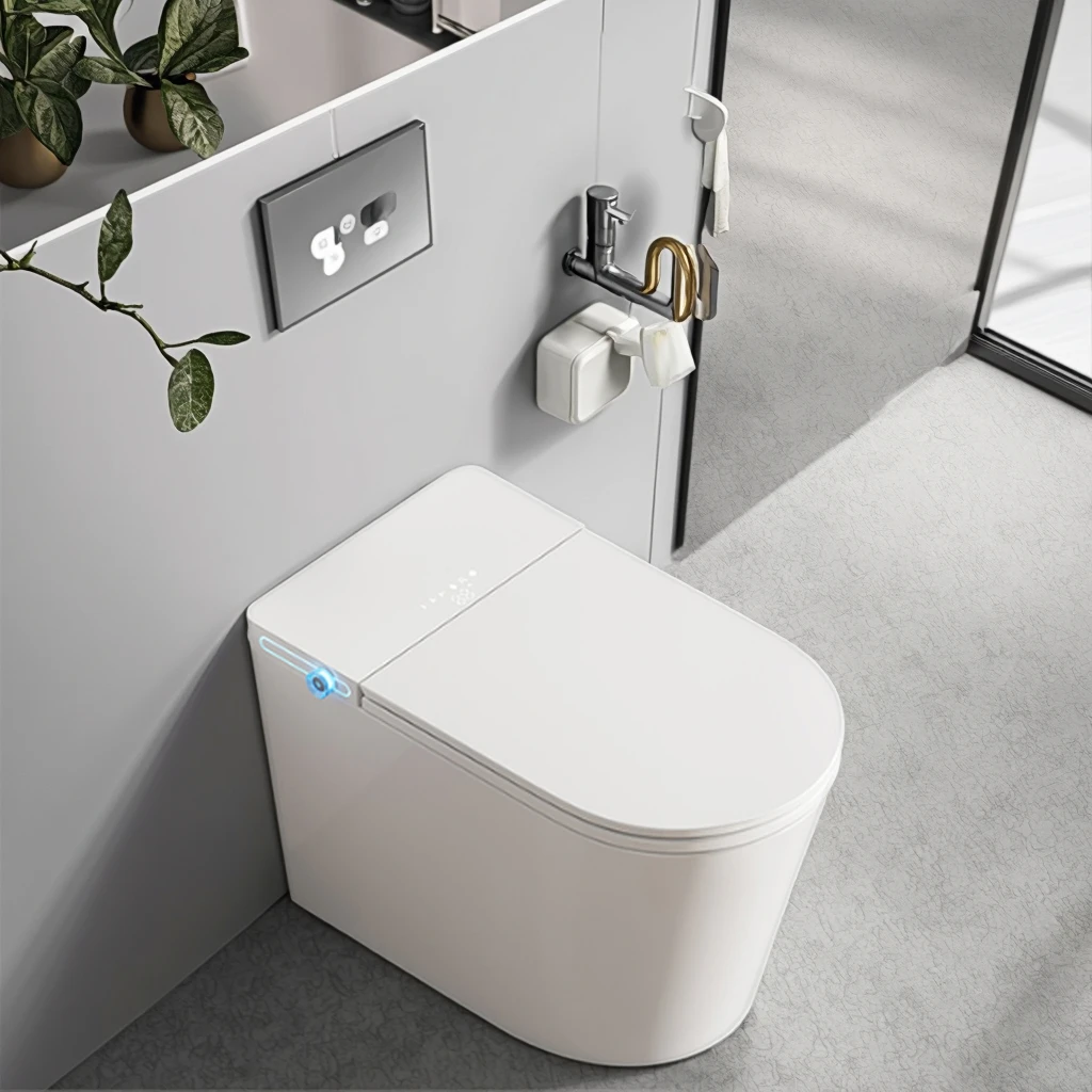 

S035 New Fashion Design Square Ceramic Wc Sanitary Ware Intelligent Automatic Smart Toilets for Bathroom With Bidet