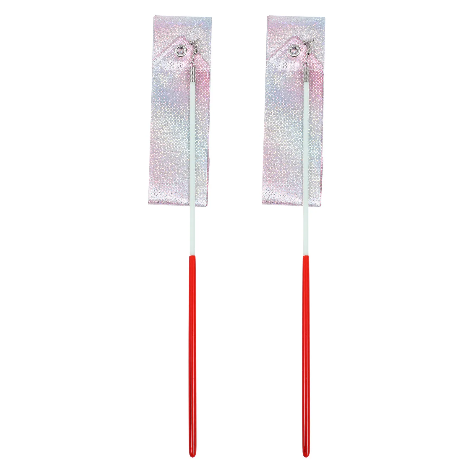 2pcs Rhythmic Gymnastics Ribbons for Dance, Performance & Competition – Shiny Colored Streamers