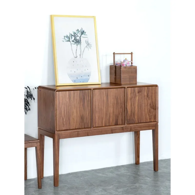 Furniture North American black walnut porch cabinet, solid wood room cabinet, living room door partition rack