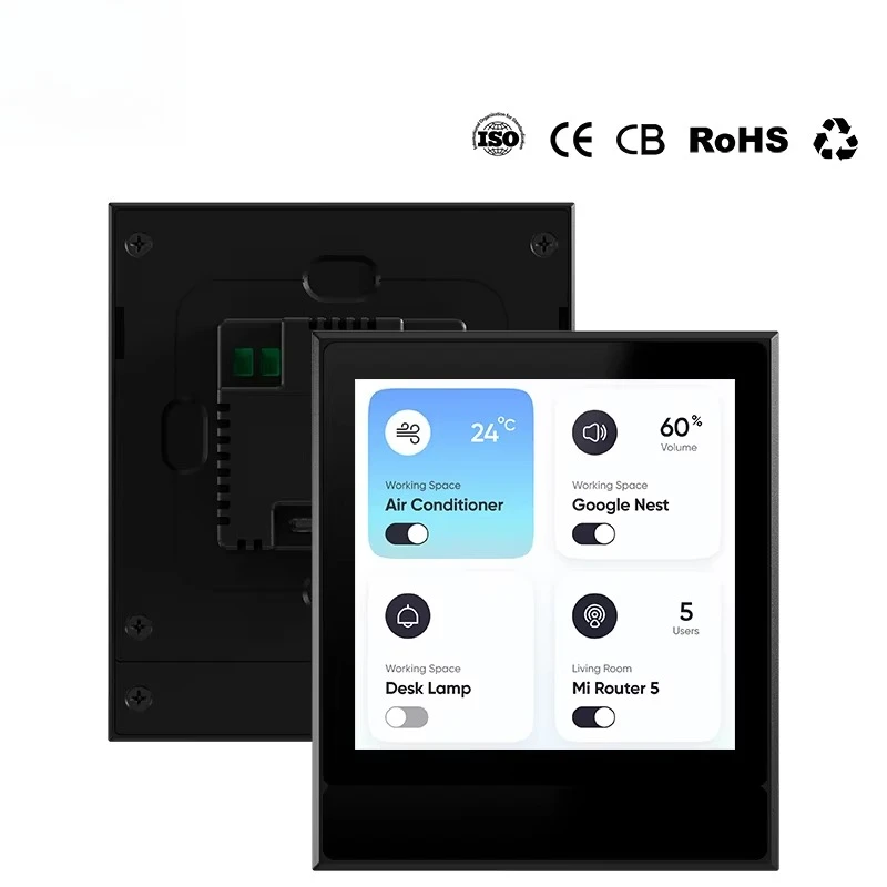 Smart Home 4 Inch 480x480 Touch Screen Dashboard Display HVAC Control