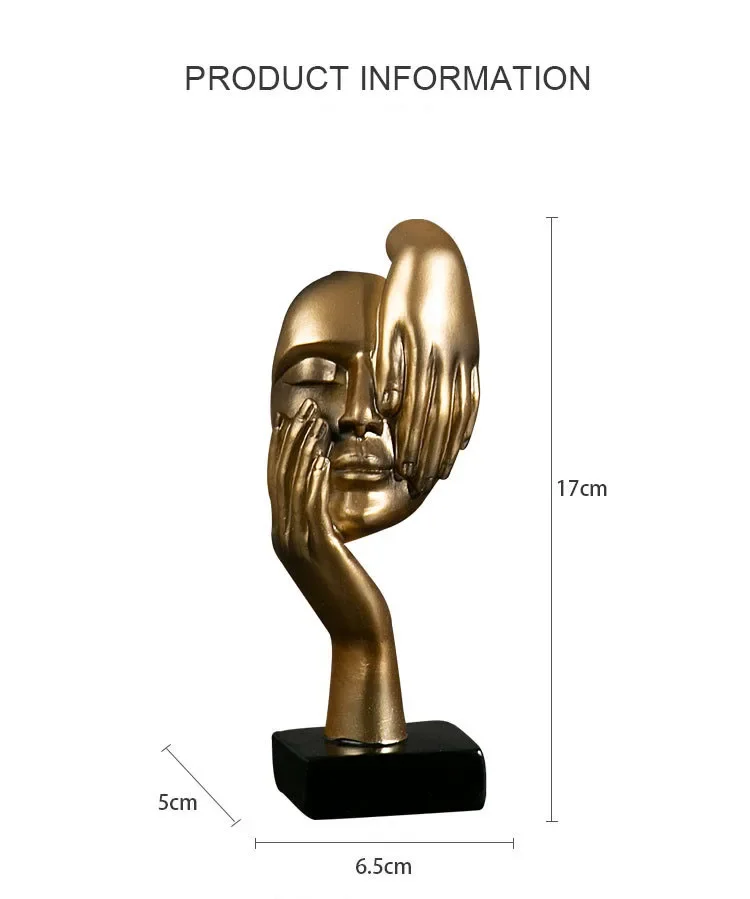 Abstrakte Maskenstatuen aus Kunstharz, europäische Miniaturfiguren für den Innenbereich, Zuhause, Büro, Arbeitszimmer, Desktop-Figur, Ornament, Dekor, Geschenk – Detail 1