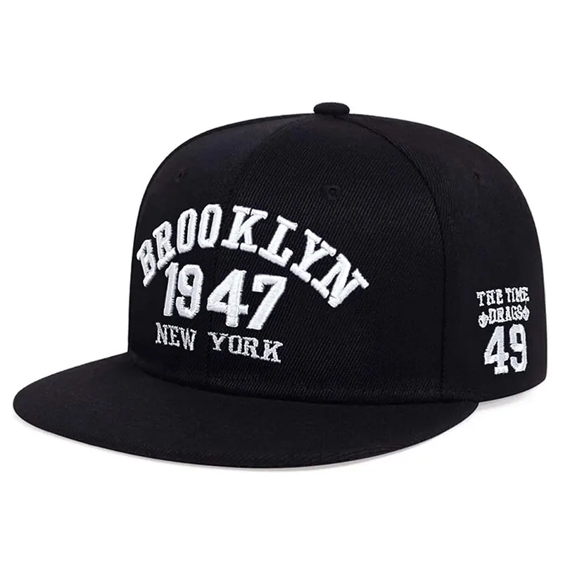 Unisex BROOKLYN 1947 Embroidery Hip-hop Hats Outdoor Adjustable Casual Baseball Caps Sunscreen Hat