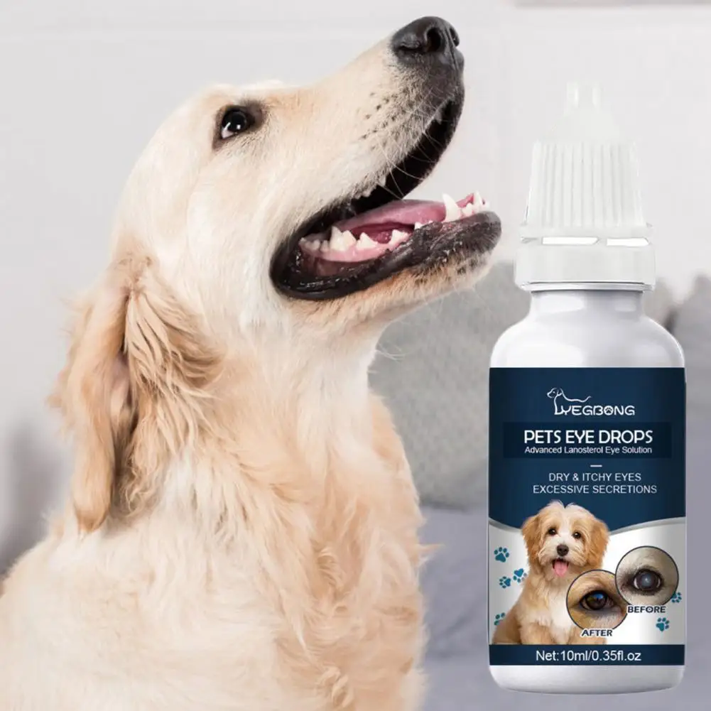 10ml Dogs Eye Drops Safe Ingredients Quick Absorption Long Lasting Gentle Anti-itching External Use Pet Dog Eye Wash Drops Pet