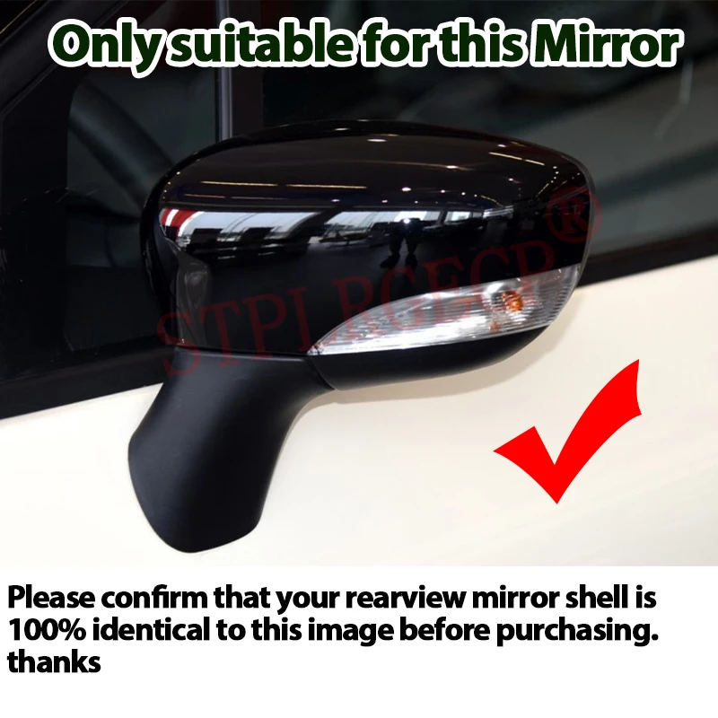 For Renault Lutecia 2013 2014 2015 2016 2017 2018 M Style Bright Black Pattern Sticker on Side Mirror Covers Cap Horn Shape