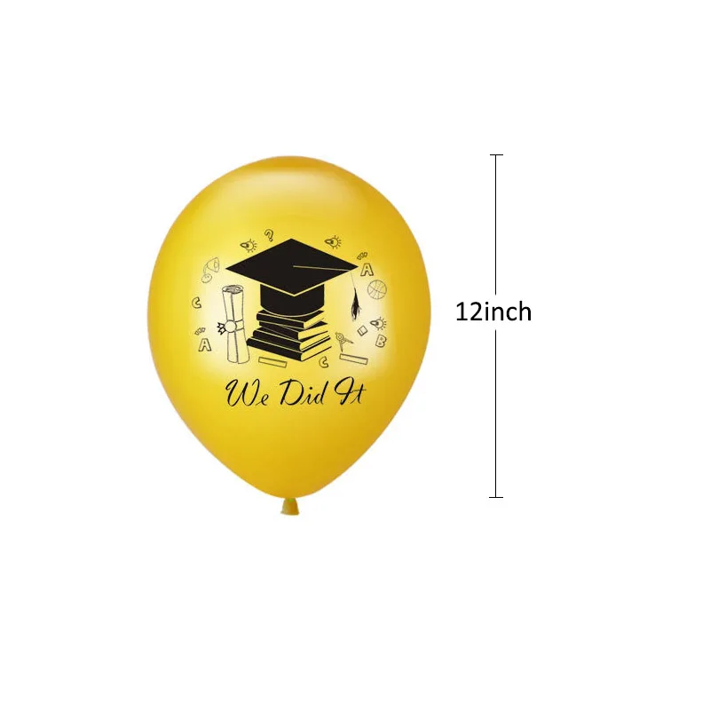 10pc 졸업 풍선 라텍스 Ballon 졸업 모자 인쇄 풍선 축하 졸업 고등학교 졸업 파티 장식