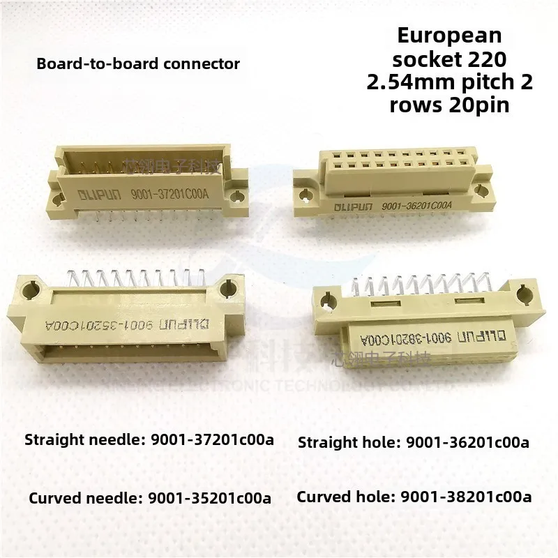 

2pcs 2.54mm European-style socket 220Board to board connector 2 row 20pin straight/curved male straight/curved female 2*10p