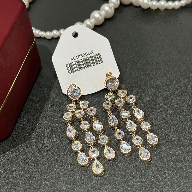 Baroque court vintage exaggerated round drop tassel luxury elegant earrings for women