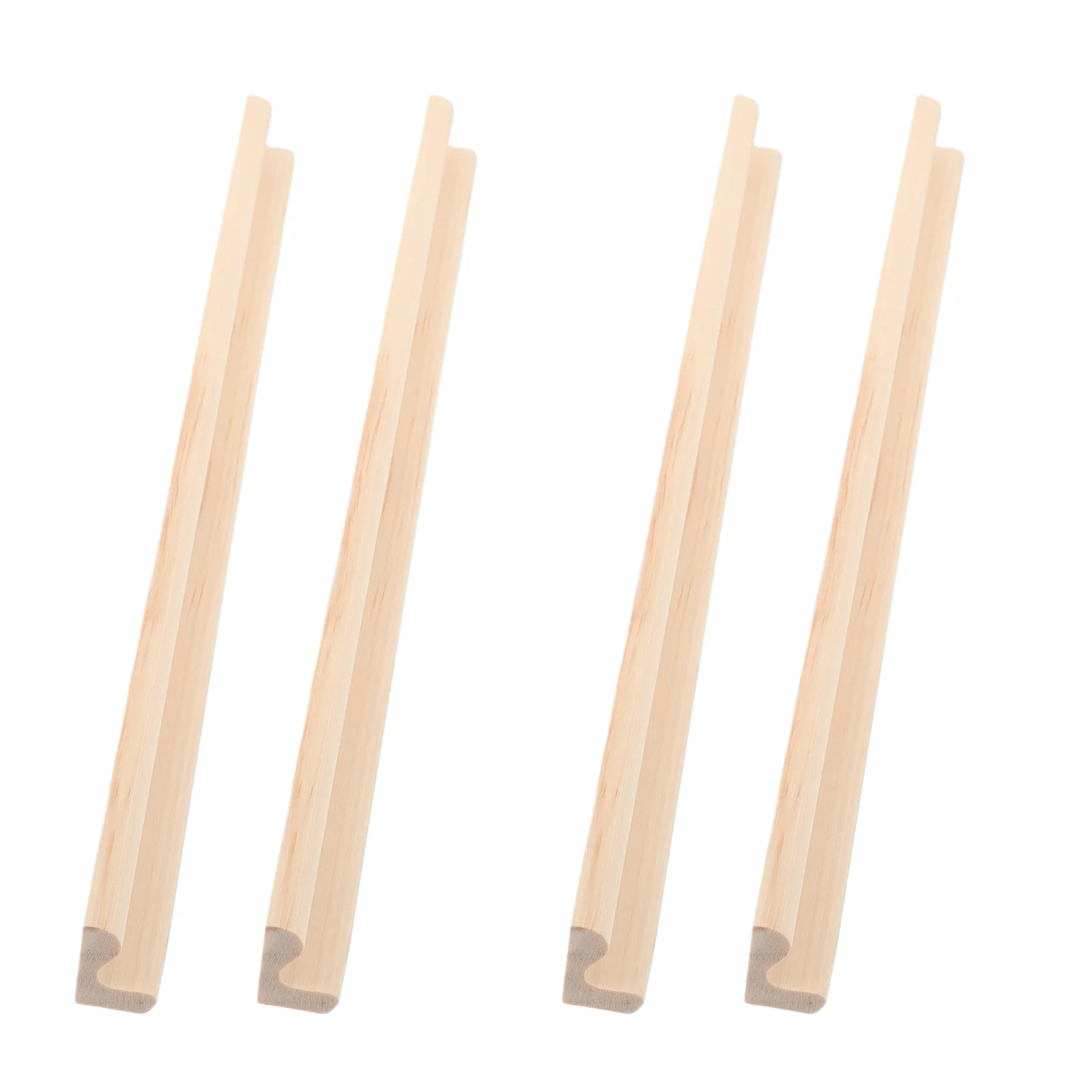 

4 Pcs Domino Base Mahjong Trays Mexican Train Stands Board Game Racks Holders Wooden