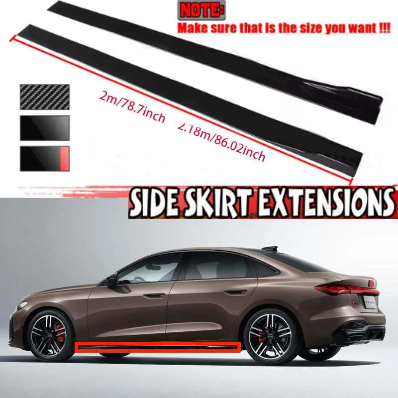 

FOR AUDI A5 B10 8T3 8w6 2M Car Side Skirt Extension Plate Lip Separator Bumper 2.18M Racing Side Spoiler