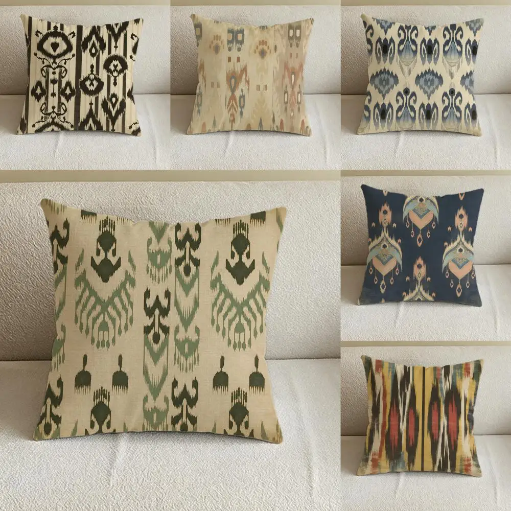 Art A-Atles P-Pattern Conjunto de capas de almofada de linho natural, decoração completa para sofá, quarto e cadeira