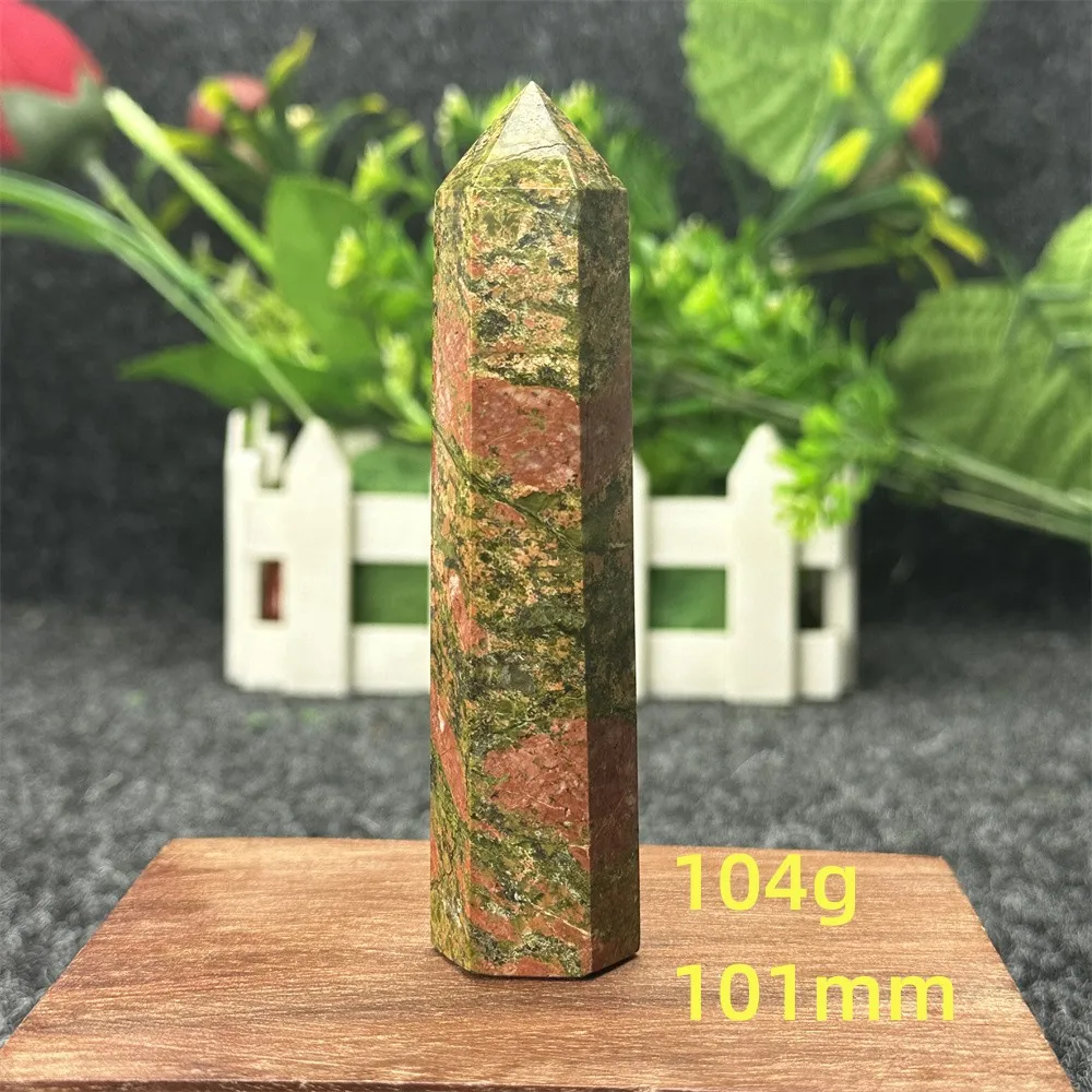 

Natural Crystal Flower Emerald Hexagonal Wand Healing Gemstone Wand Crafts Holiday Gifts Home Decoration