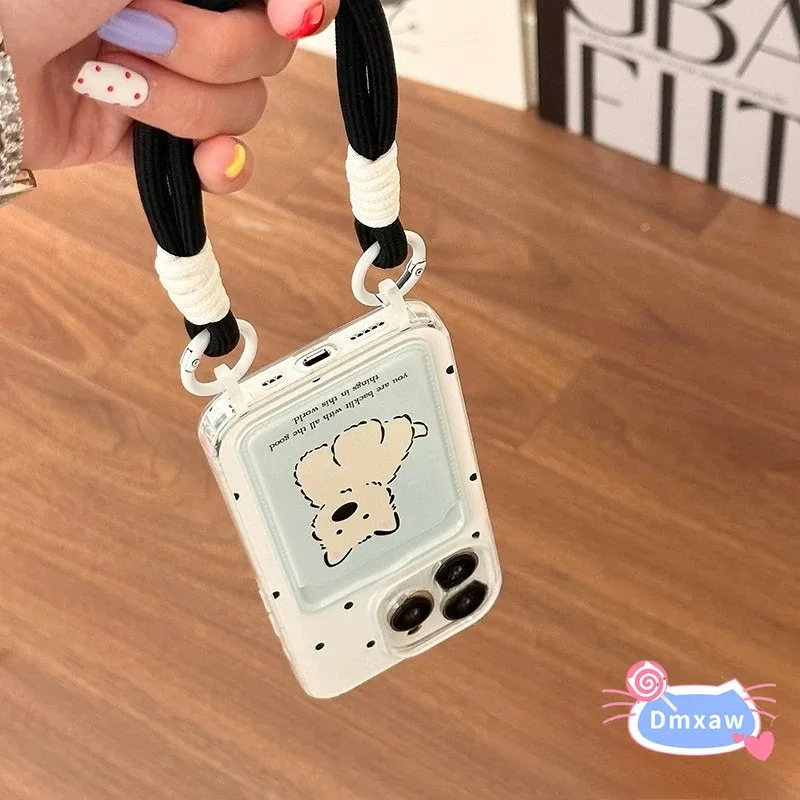 

Cute West Highland Dog Card For Vivo S30 Pro Mini Y300 GT Y300i Y39 Y300T X200S 5G 4G Phone Case With Hand Rope