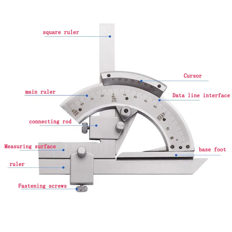 0-320° Angle Measurement Tool - Universal Protractor