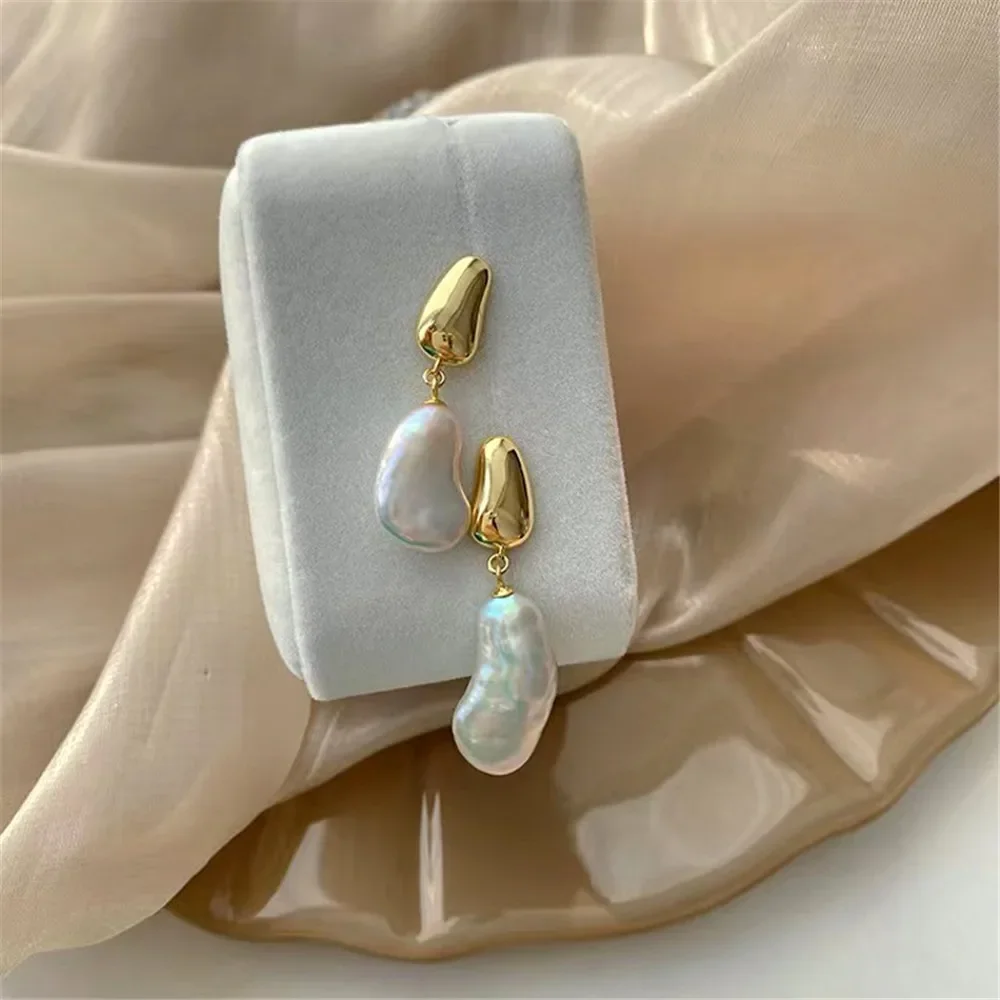 

DIY Pearl Accessories 925 Silver Stud Earring Empty Holder, Fashionable Gold Silver Earring Holder, with 7-12mm