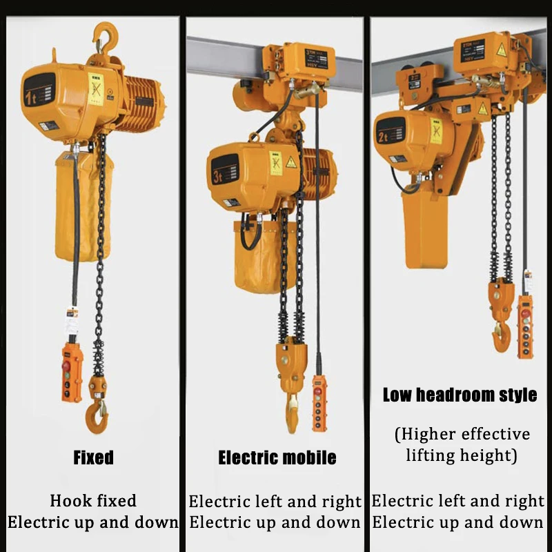 Factory Direct Supply 5t 6m Hook Type Electric Chain Winch Hoist Wireless Remote Control Motorized Trolley Electric Chain Hoist