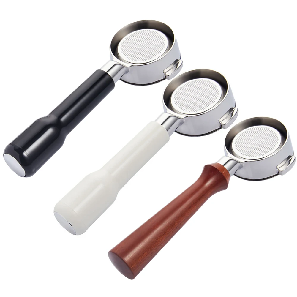 51/53/58MM Espresso Coffee Tools 2 Ear Coffee Machine Handle Bottomless Filter Portafilter Universal Wooden Stainless Steel Set