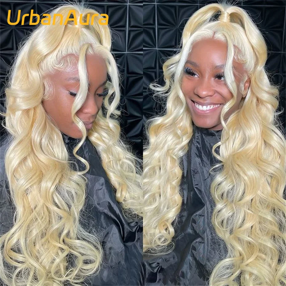 Body Wave 613 Blonde Lace Front Human Hair Wig Brazilian 30 32 34 Inch Preplucked 4x4 Closure 13x4 Lace Frontal Wigs for Women