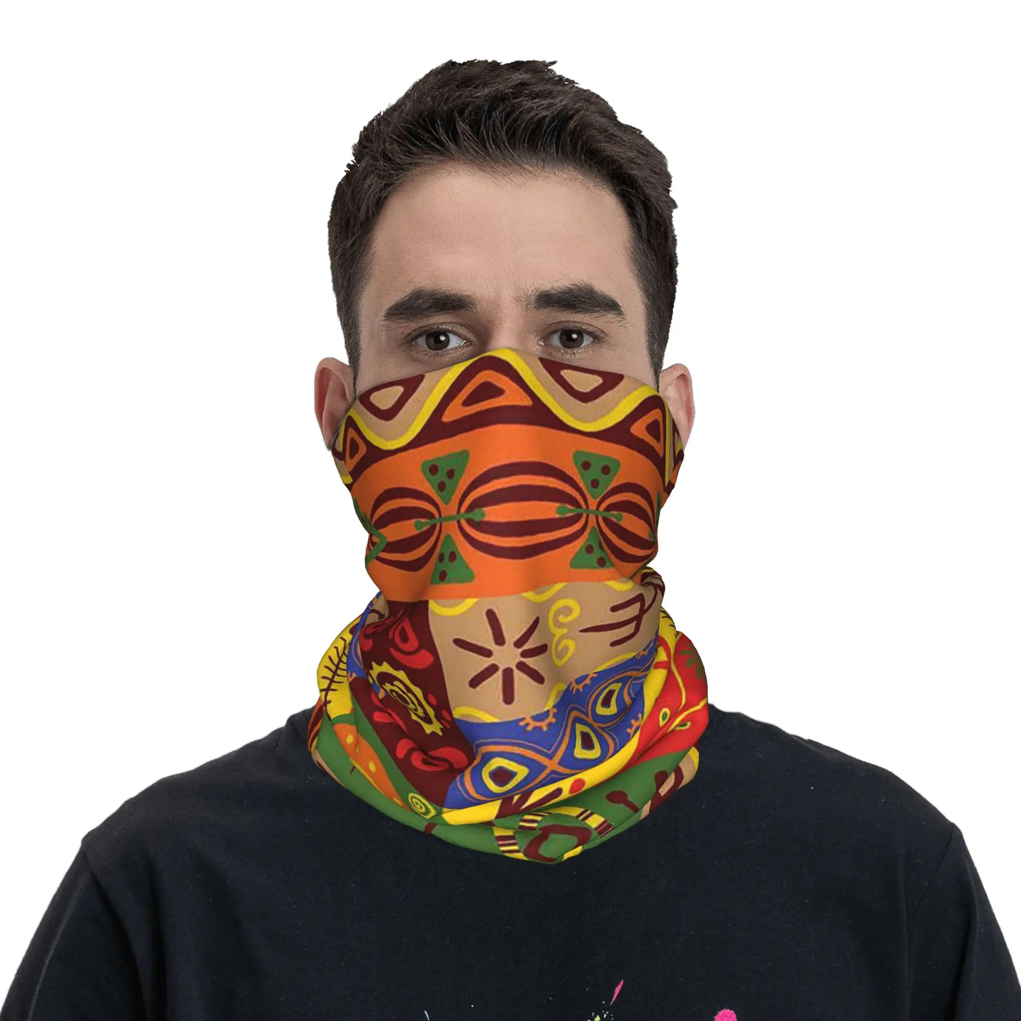 

Original Tribal Prints Bandana Neck Gaiter Printed Magic Scarf Face Mask Riding for Men Women Adult Windproof