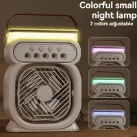 Hot 3 In 1 Fan AIr Conditioner Household Mini Air Cooler LED Night Light Portable Humidifier Air Adjustment Fan Office Home Fan
