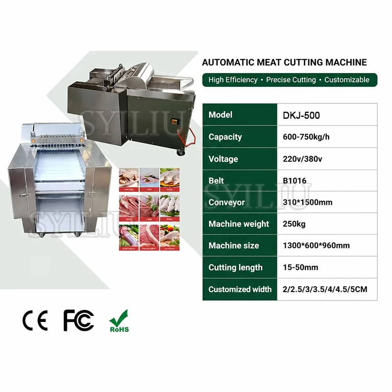 Automatic Meat Cube Cutter Machine Commercial Meat Cuber Machine for Meat Cube Cutting Dicing and Processing Production
