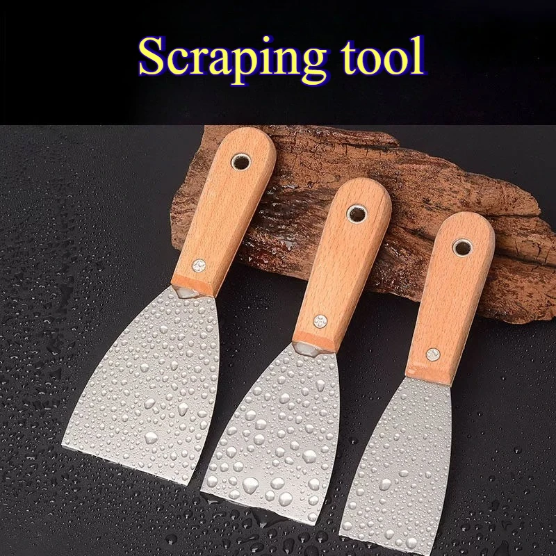 

1pcs Stainless Steel Putty Knife with Wooden Handle Scraper Tools Removing Old Paint Putty Heavy-duty Scraper with Sharp Blade