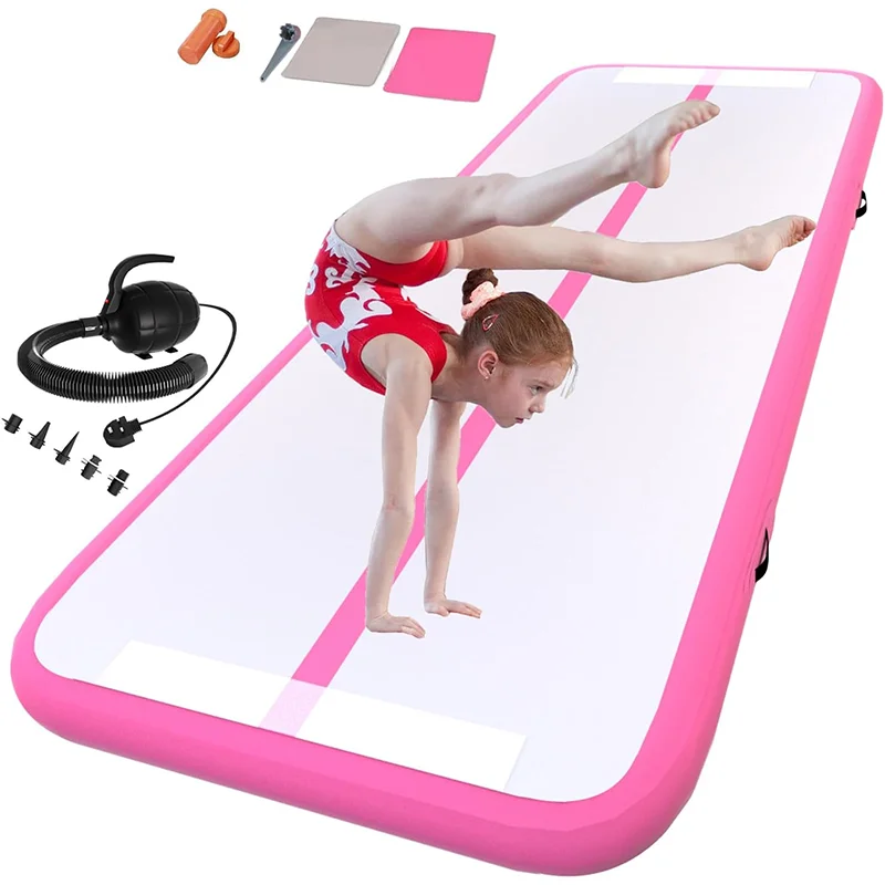Opblaasbare Gymnastiek Mat Air Track Tumbling Mat Big Size 10mx2m Luchtmat Tumble Track Air Barrel gymnastiek met Elektrische Pomp