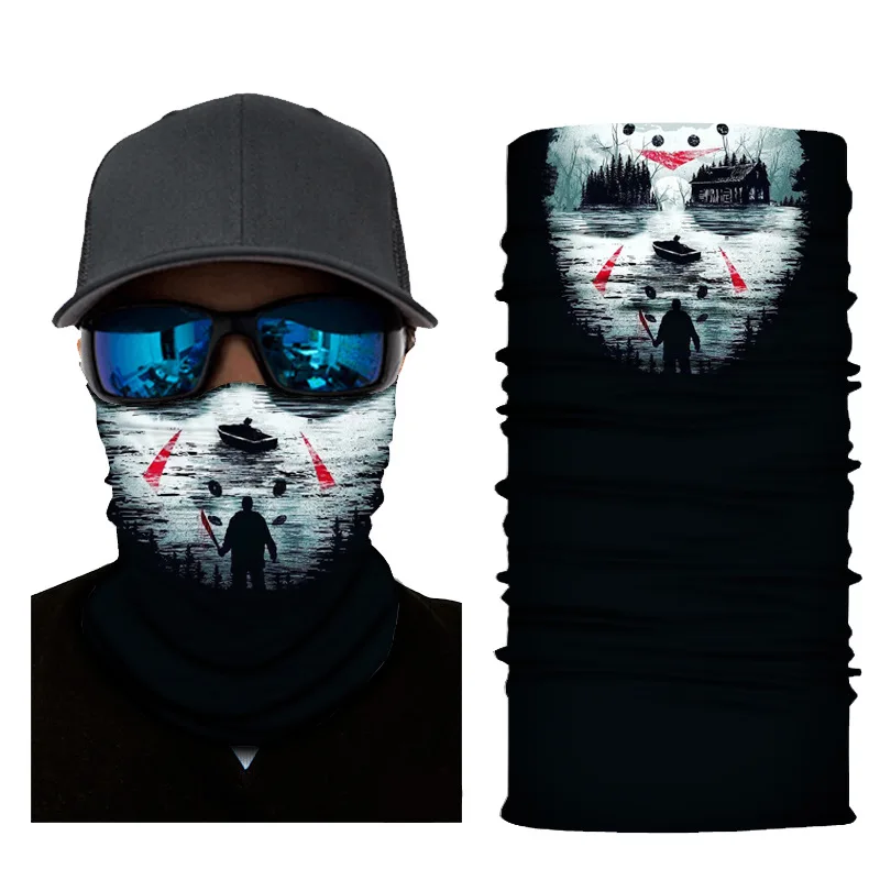 Outdoor Multifunction Headwear Men Neck Warmer Face Shield Bandana Mask Bicycle Fishing Cycling Motorcycle Skull Hallowmas Scarf