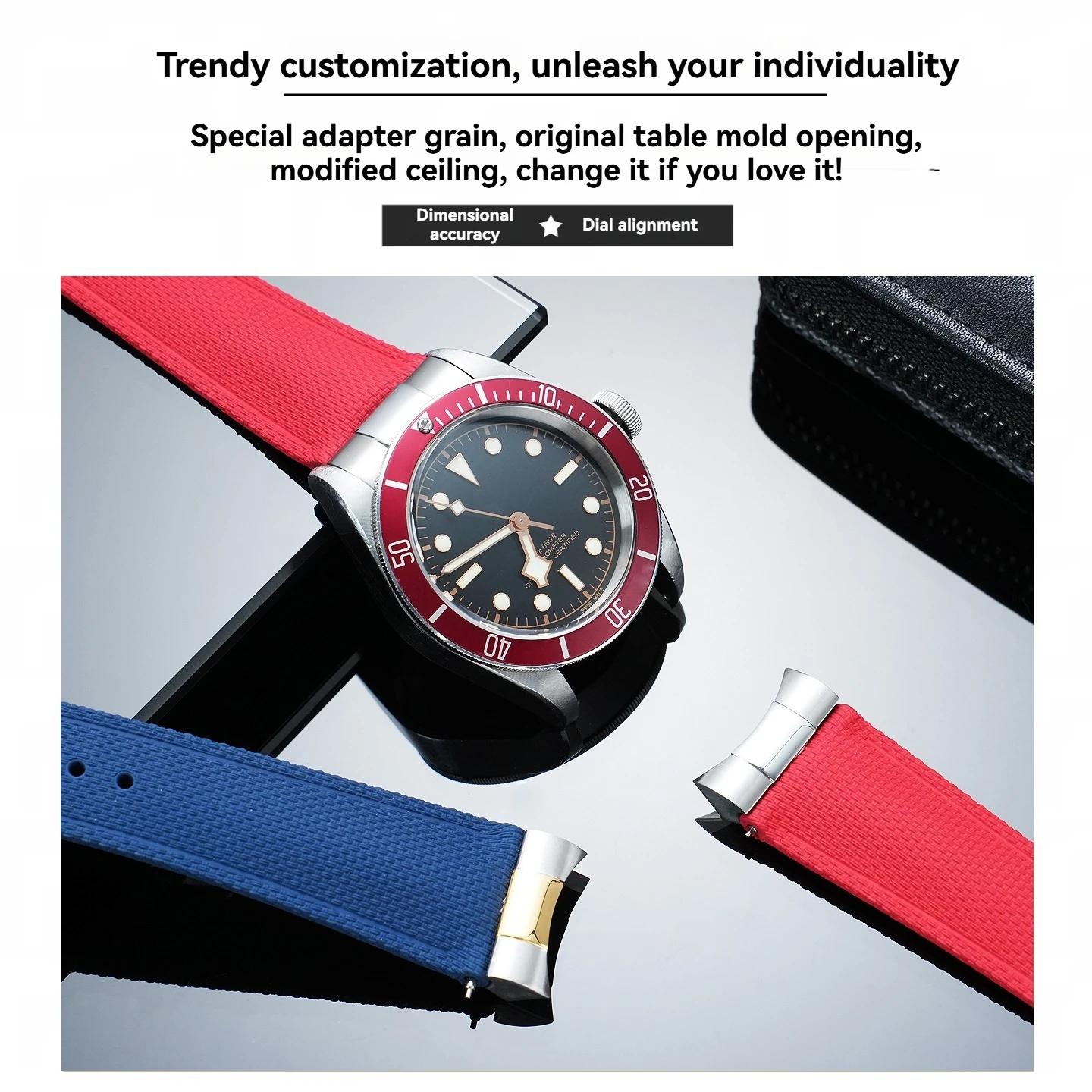 20/21/22mm rubber watchband suitable for Tudor 1958 Black Bay Bronze silicone watch strap metal joint accessories male
