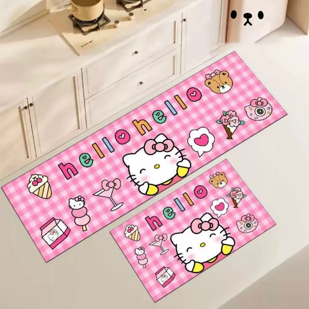 

MINISO Sanrio Cute Hello Kitty Kitchen Rug Non-Slip Kitchen Mat Carpet Anti-Slip Rug for Modern Kitchen Home Decor Floor Mat