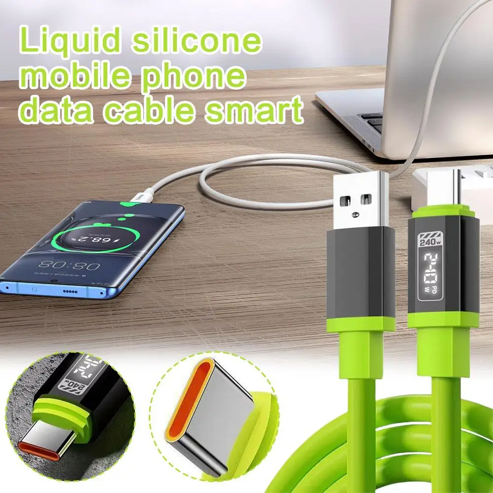240W Liquid Silicone Phone Data Cable Usb Type-C Intelligent Flash Charging High-power Charging Cable For Iphone 17 Pro Max