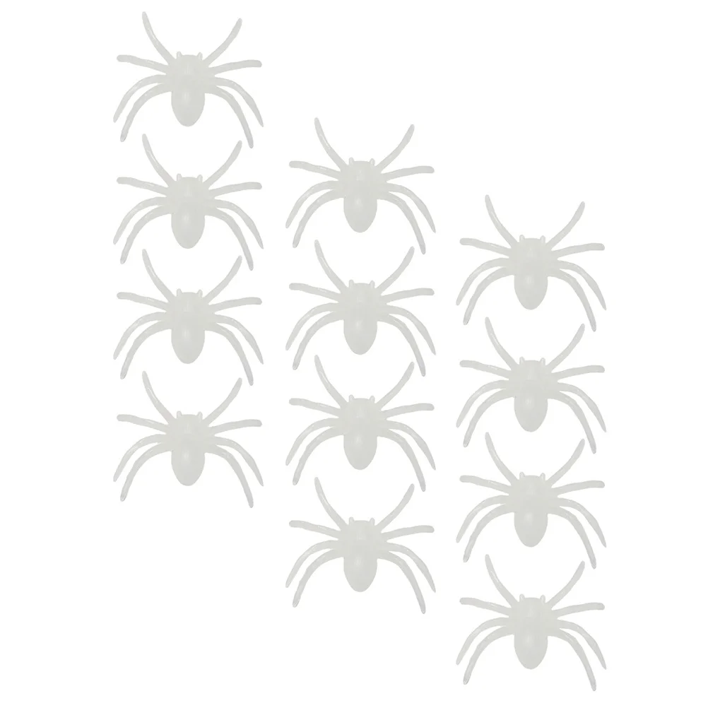 1 conjunto de aranhas com brilho noturno, decorações de halloween, adesivos de parede luminosos duráveis, estilo de cor aleatória, aranhas falsas, decorações de halloween