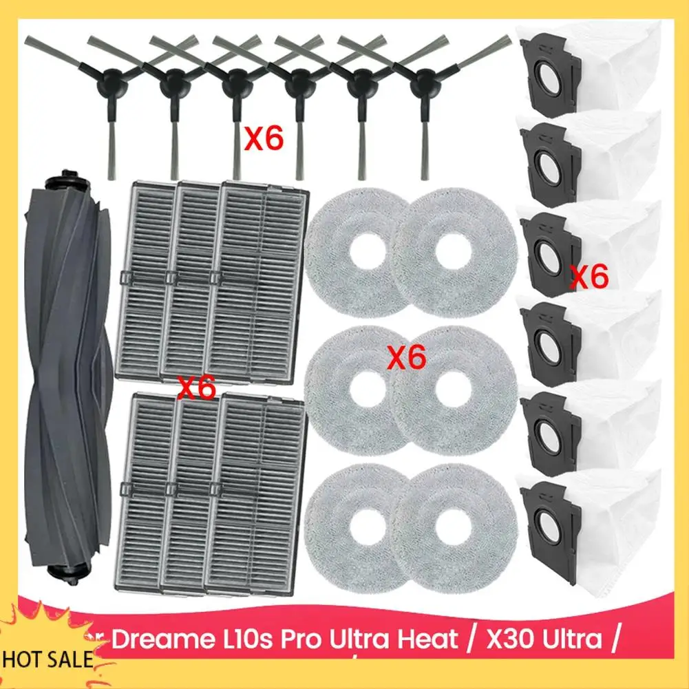 A66Z فرشاة تصفية ممسحة القماش كيس لجميع الغبار ل Dreame L10s Pro Ultra Heat / X30 Ultra / L10s Ultra Gen 2/Mova E30 Ultra قطع الغيار