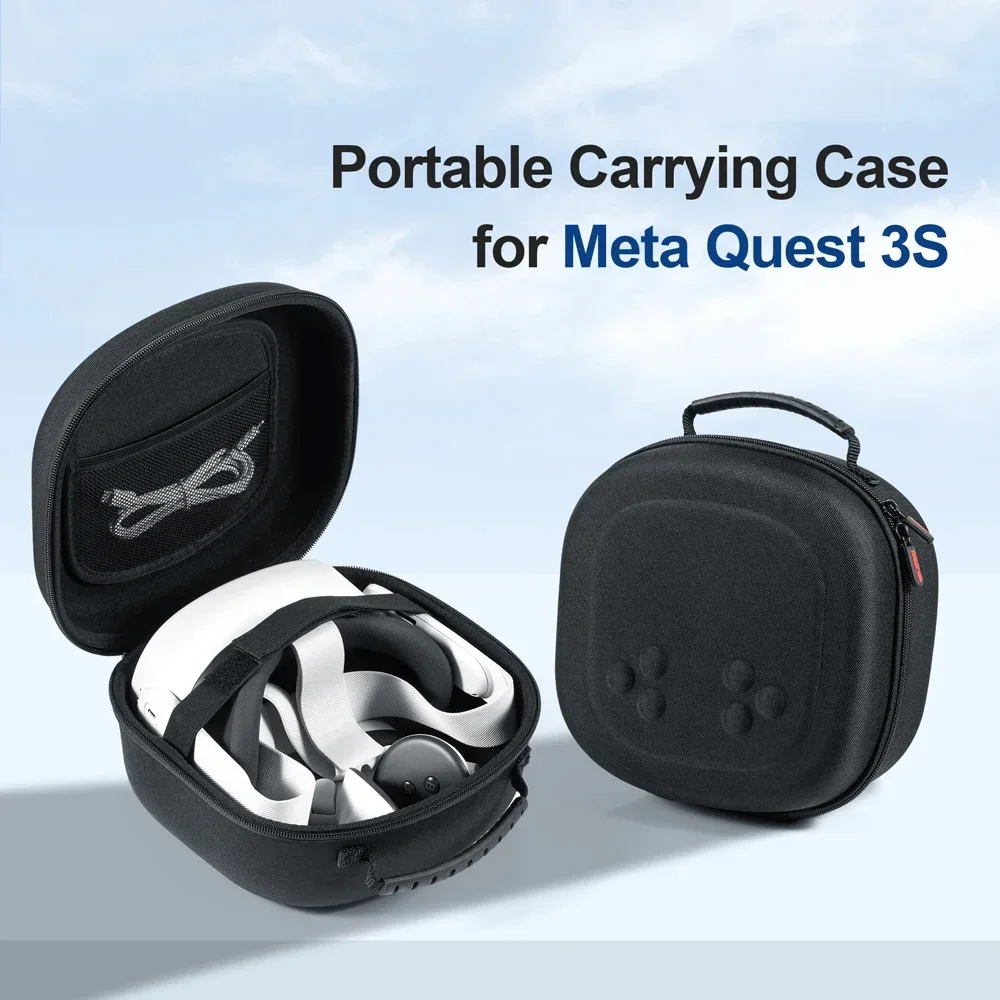 Hard Carrying Case for Meta Quest 3S VR Gaming Headset Storage Travel Protective Bags Full Coverage Protectors for Meta Quest 3S