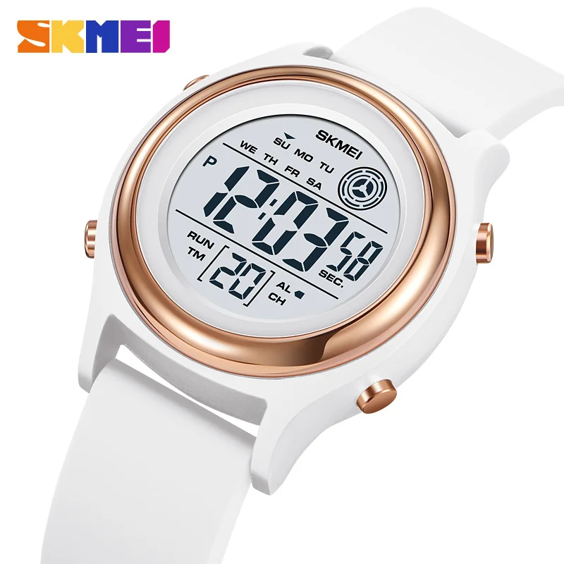 SKMEI Students Digit Watch Fashion Casual Silicone Band 2 Time LED Electronic Watches Men Women Waterproof Date Clock