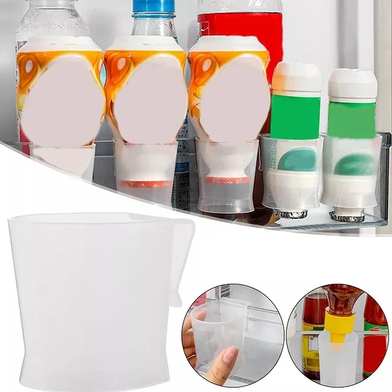 2/4PCS Refrigerator Side Door Storage Rack Kitchen Seasoning Bottle Inverted Holder Household Divider Clips Movable Organizer