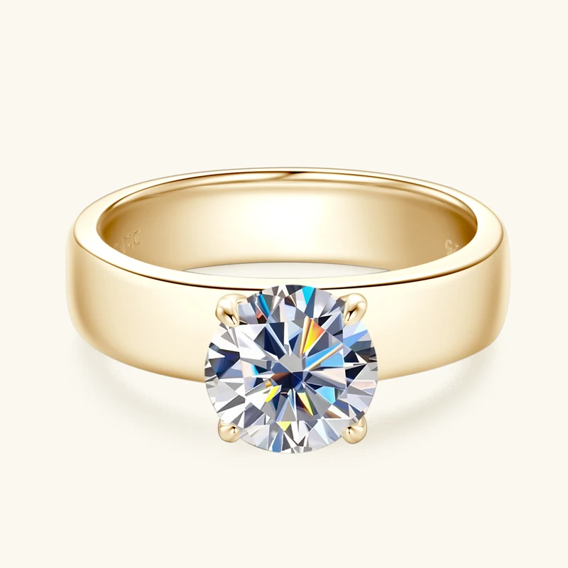 

100% Real 925 Sterling Sliver 2 Carat Moissanite Wedding Engagement Ring for Women Solitaire Promise Finger Jewelry Certified