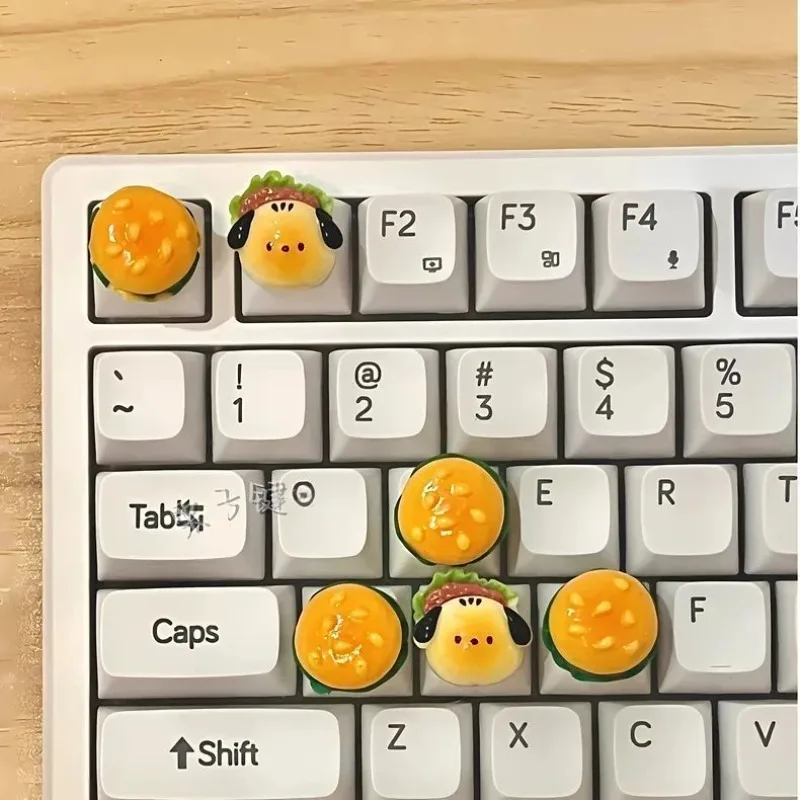 

Cute Burger Hot Dog Keycap DIY Office Gaming Keyboard Keycaps Custom Artisan Keycaps for Mechanical Keyboards Accessories Gifts
