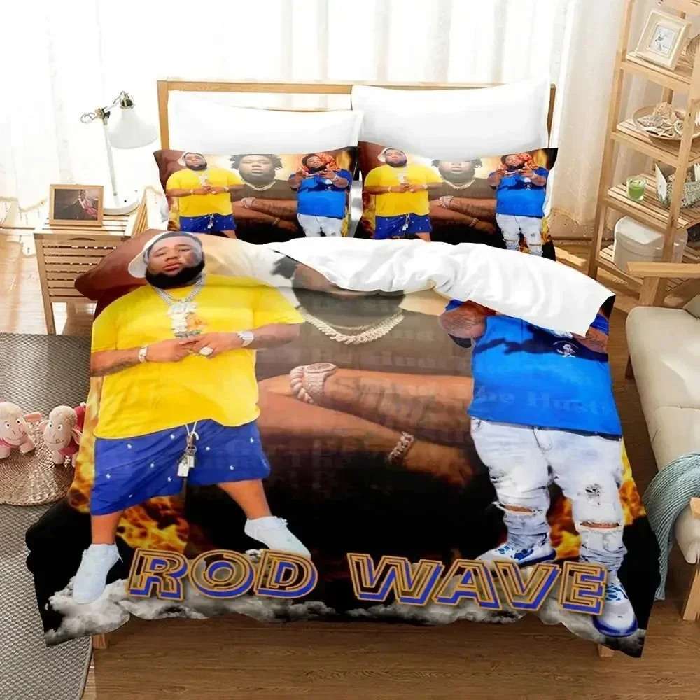 

New 3D Print Rapper Rod Wave Comfortable Duvet Quilt Cover Pillowcase Bedding Set Children Bedroom Decoration Home Textile