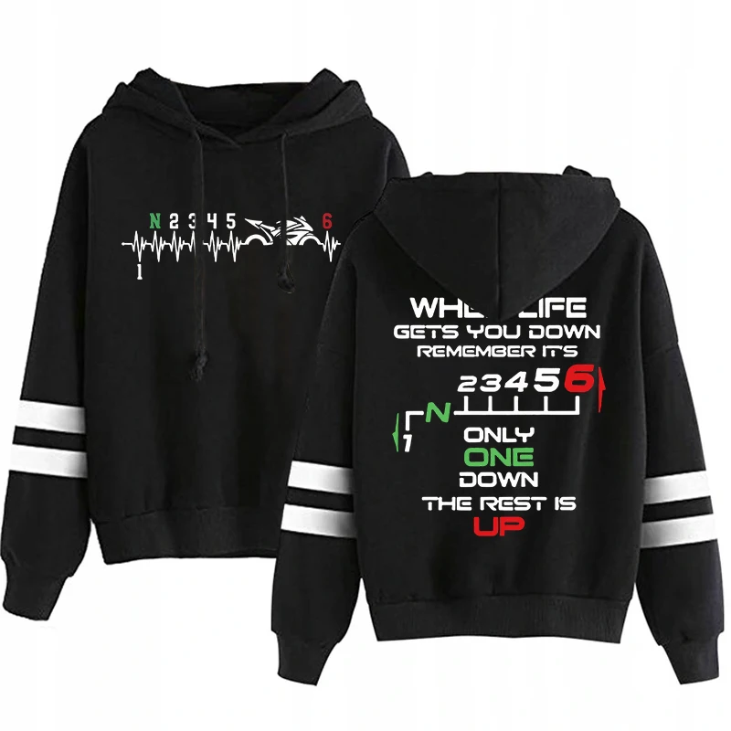 New 1N23456 Motorcycle Gear Biker Heartbeat Hoodies Fashion Women Men Autumn And Winter Casual Sports Male Striped Hoodies