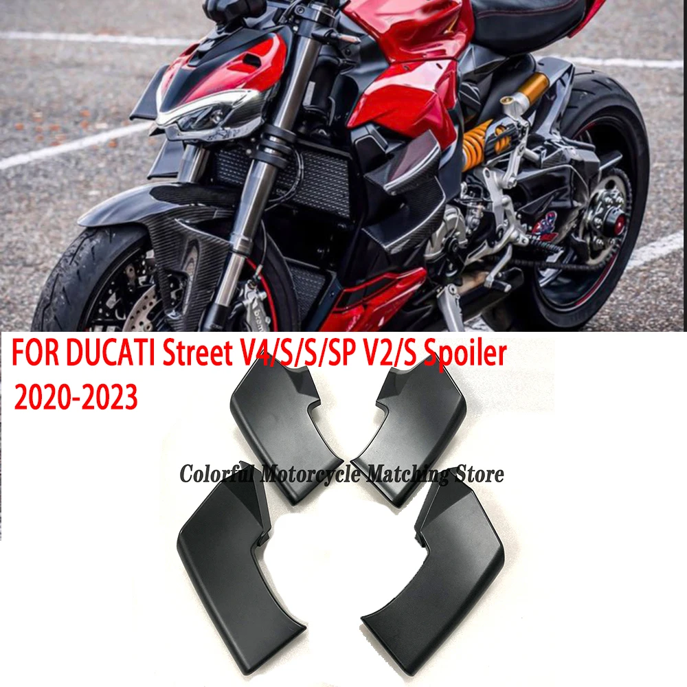 

Motorcycle Winglet Aerodynamic Wing Kit Spoilers For DUCATI Streetfighter V4 /S/SP V2/S Black Spoiler Fxed Winglets Wings