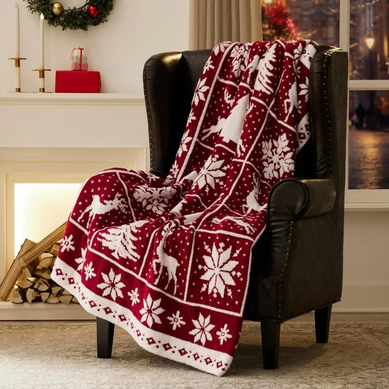 Super soft Christmas blanket, flannel, ultra-fine fiber, comfortable, lightweight, fluffy, warm, cute sofa chair