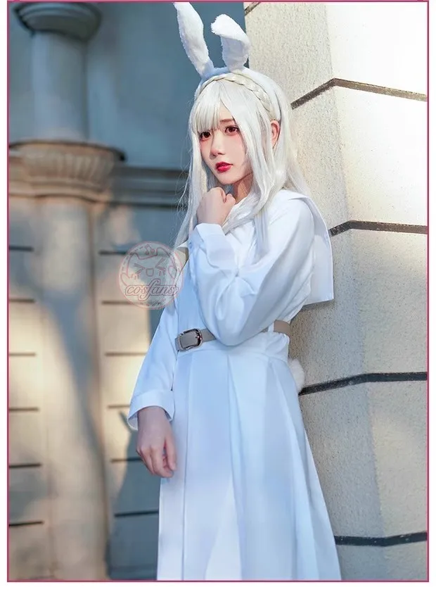 فستان أنيمي Beastars الأبيض الأرنب Haru JK فستان موحد فستان أبيض أزياء Haru التأثيرية للنساء والفتيات أزياء حفلات الهالوماس
