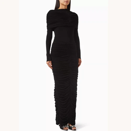 Imagen 2 del producto Vestido largo elegante personalizado, vestidos de noche acampanados, vestido Formal de manga larga para graduación, vestidos de fiesta exquisitos de alta calidad para mujer