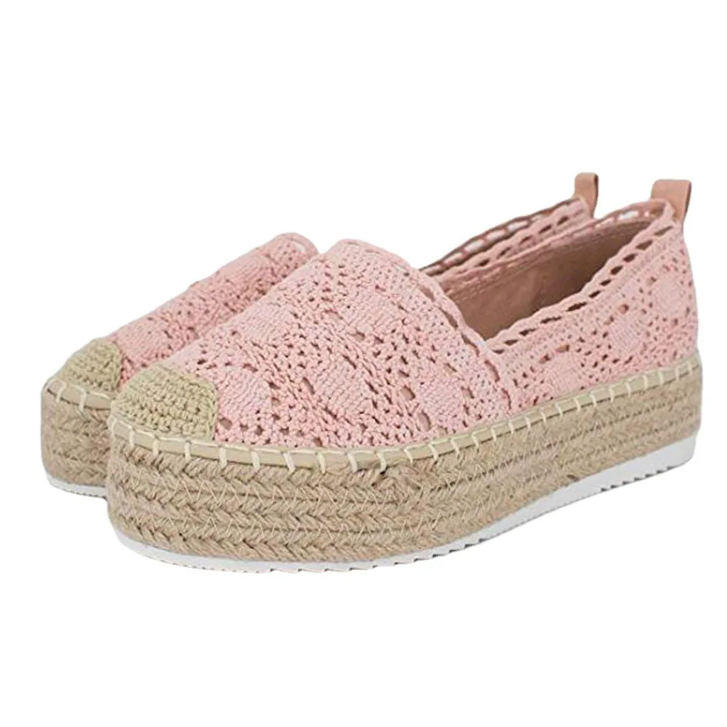 2023 Women's Big Size Thick Bottom Board Shoes Casual Shoe Solid Color Breathable Espadrilles Chaussures Femme Zapatos De Mujer