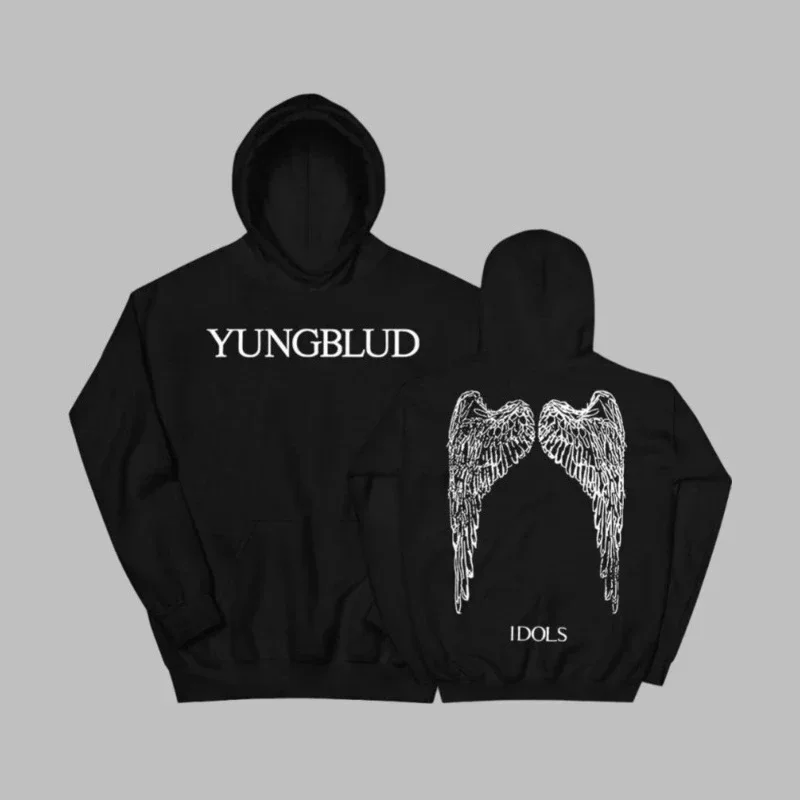 Yungblud IDOLS أجنحة ألبوم جولة 2025 هوديس الرجال النساء خمر موضة قمصان سويت شيرت بقلنسوة الهيب هوب البلوفرات المتضخم الشارع الشهير