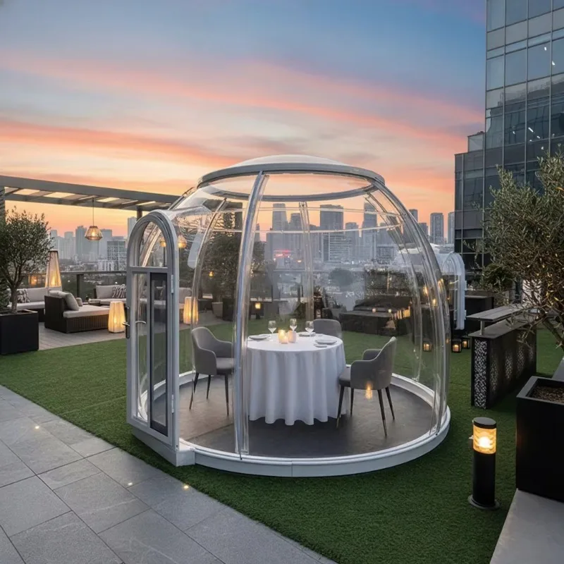 Large Aluminum Dome Greenhouse Sky Dome Modular Geodesic Garden House Windproof UV Protection Aluminum Structure