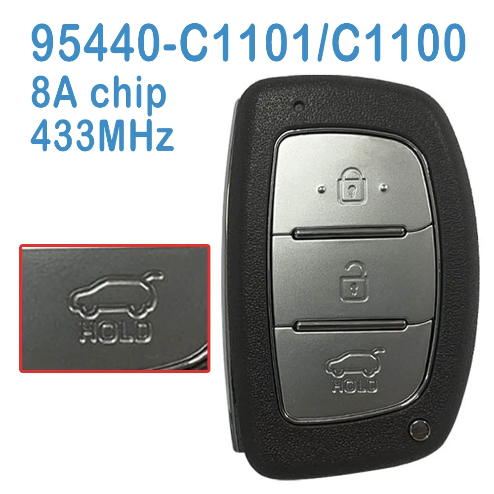 95440-C1101 95440-C1100 Auto Smart Remote 3 Buttons 433MHz 8A Chip Replace Car Key Fob For Hyundai Sonata 2014-2017